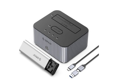 Esta��o de acoplamento Orico IT28E-C para 2 discos com fun��o de clonagem de HDD M.2 NVMe de 2,5"/3,