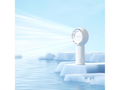 Ventilador port�til Jisulife Life5 Plus de 4000 mAh, mini ventilador USB - Blanco