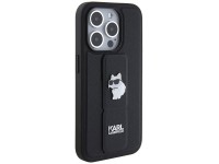 Karl Lagerfeld Gripstand Saffiano Choupette Pins case for iPhone 14 Pro - black Karl Lagerfeld Gripstand Saffiano Choupette Pins case for iPhone 14 Pro - black