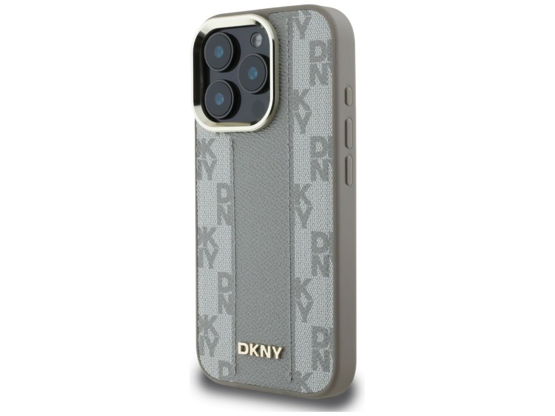 Funda DKNY MagSafe con estampado a cuadros para iPhone 16 Pro Max - Beige