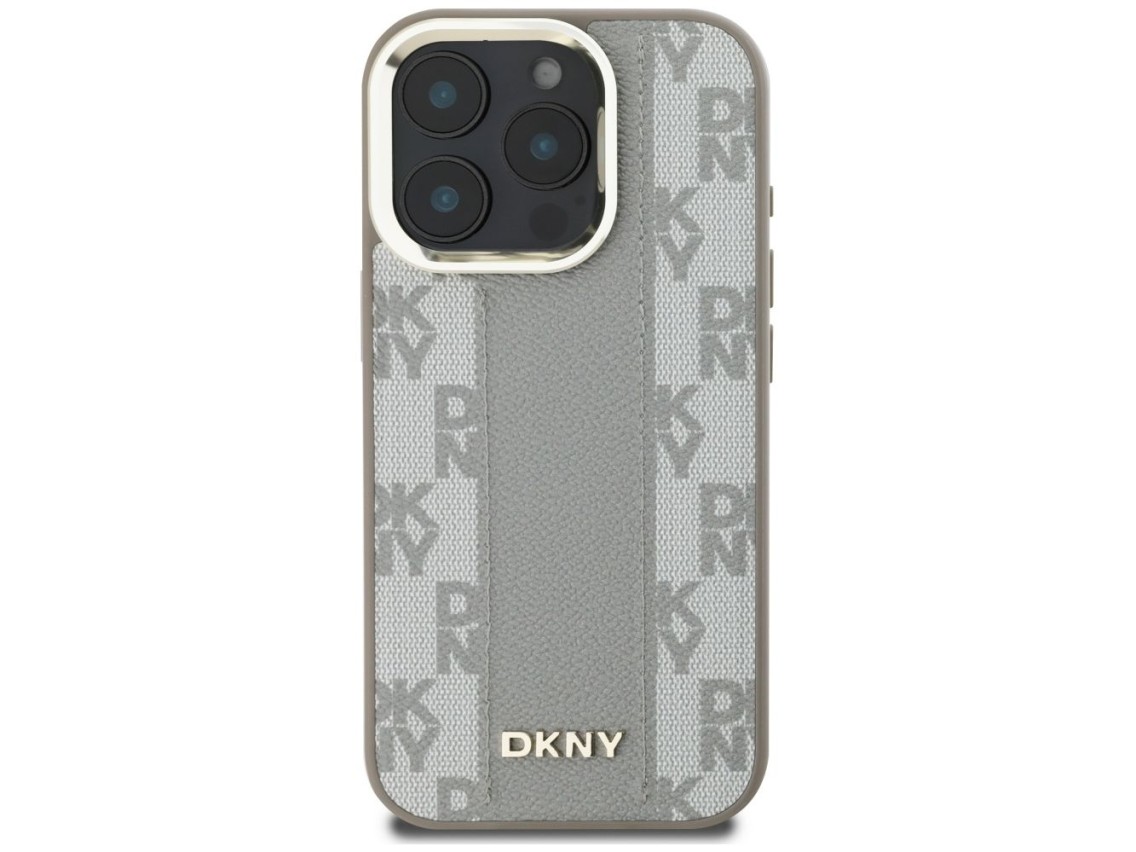 Funda DKNY MagSafe con estampado a cuadros para iPhone 16 Pro Max - Beige