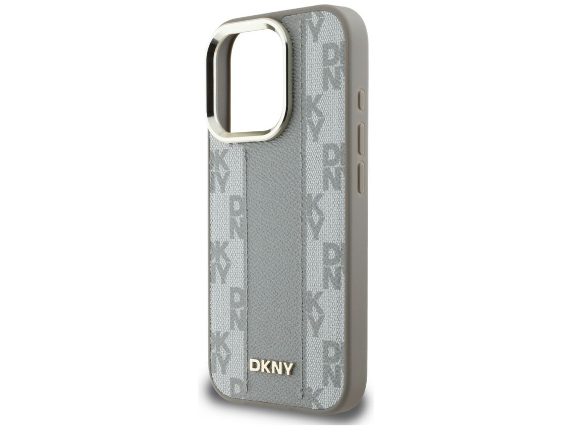 Funda DKNY MagSafe con estampado a cuadros para iPhone 16 Pro Max - Beige