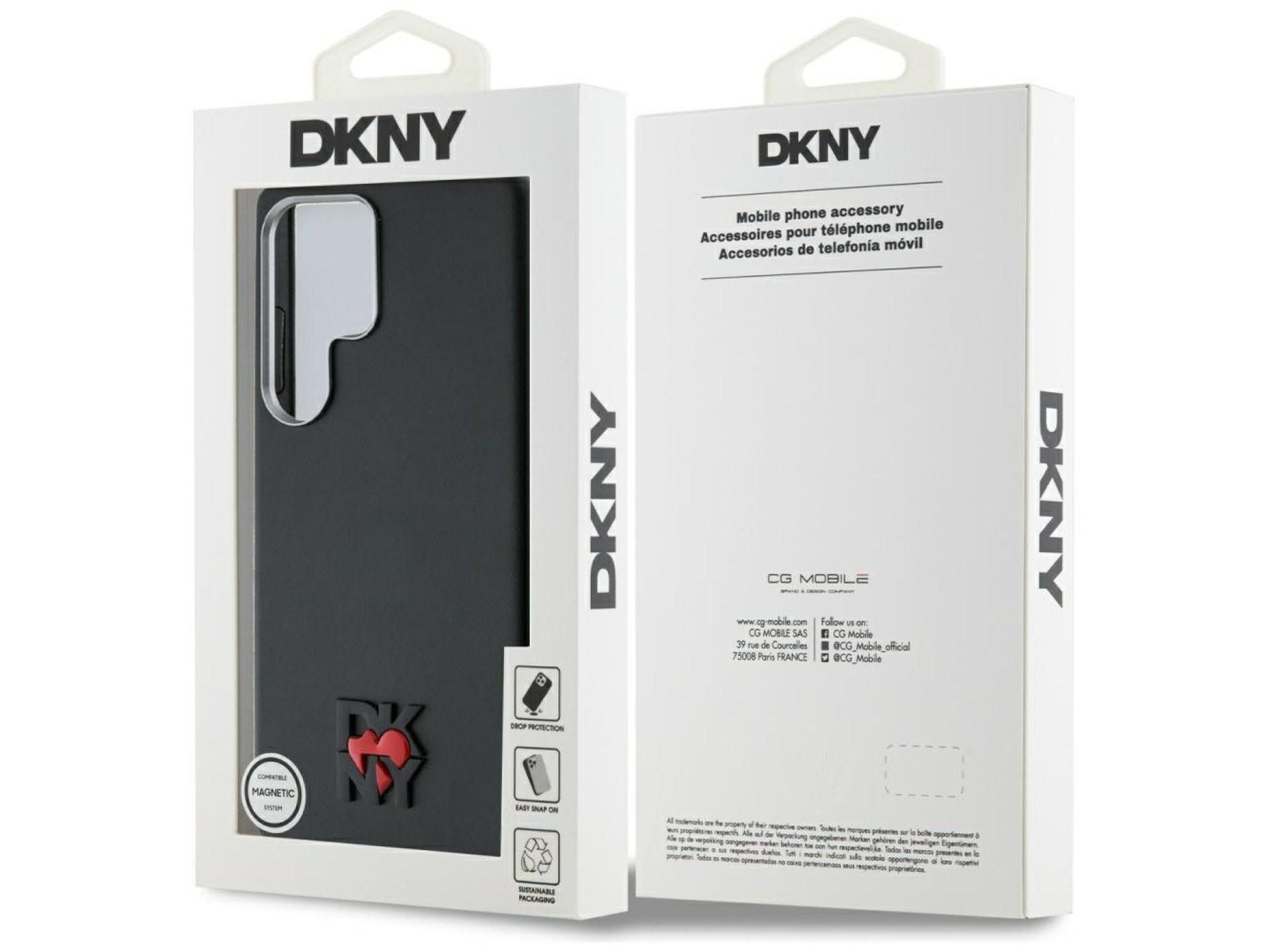 DKNY Leather Heart of NY Case for Samsung Galaxy S25 Ultra - Black