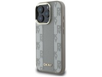 Funda DKNY MagSafe con estampado a cuadros para iPhone 16 Pro Max - Beige