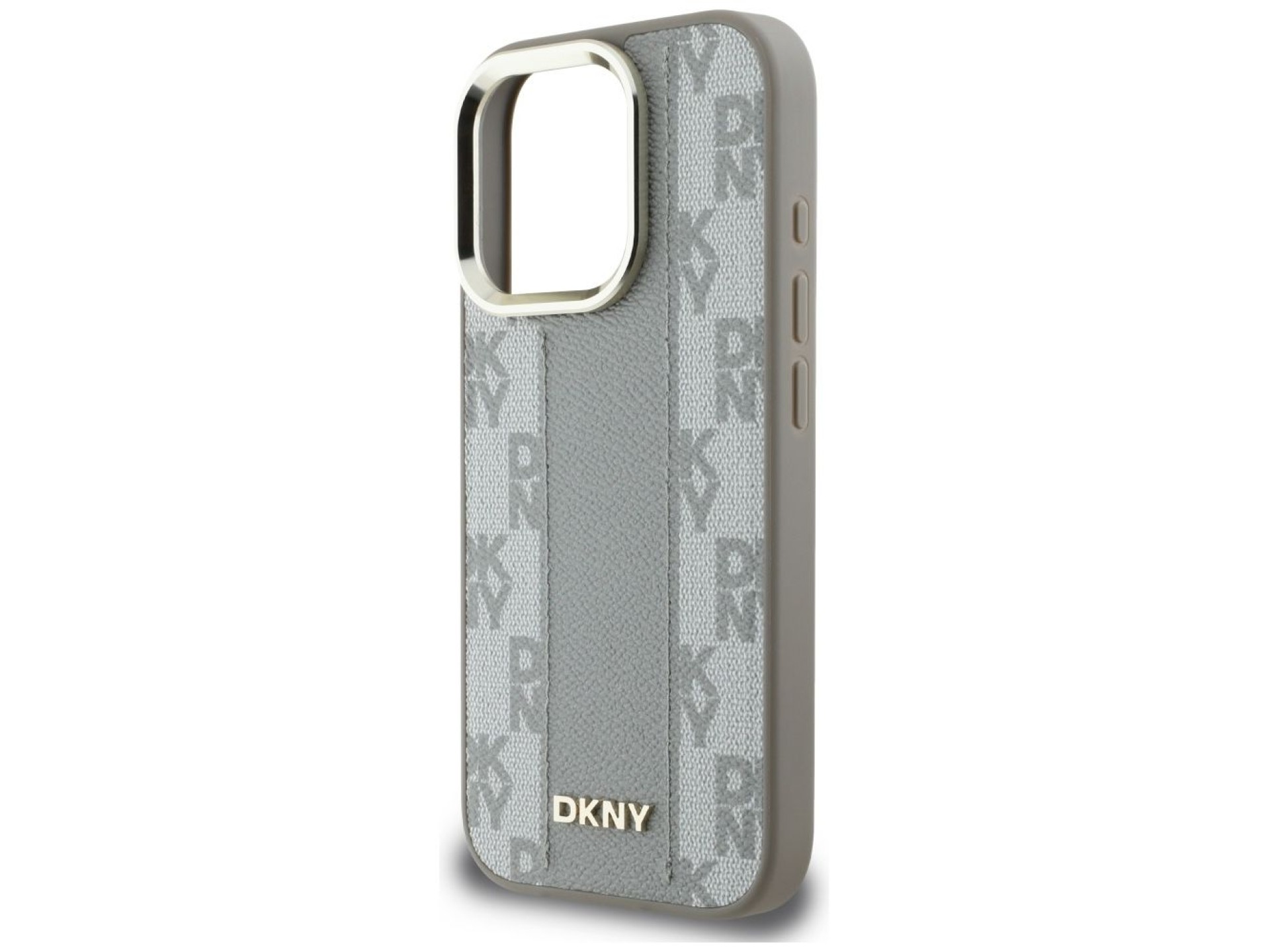 Capa DKNY com padrão xadrez e Magsafe para iPhone 16 Pro Max - Bege