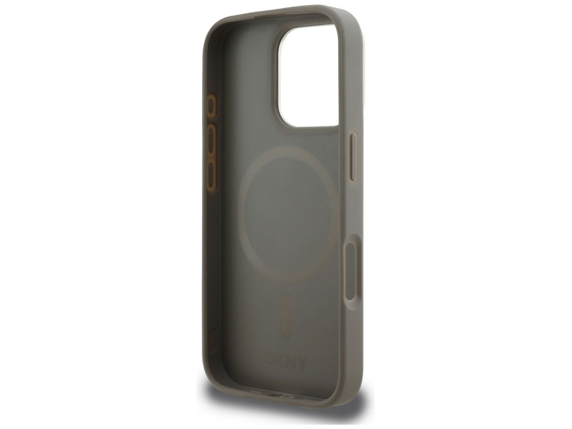 Capa DKNY com padrão xadrez e Magsafe para iPhone 16 Pro Max - Bege