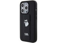 Karl Lagerfeld Gripstand Saffiano Choupette Pins case for iPhone 14 Pro Max - black Karl Lagerfeld Gripstand Saffiano Choupette Pins case for iPhone 14 Pro Max - black