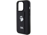 Karl Lagerfeld Gripstand Saffiano Choupette Pins case for iPhone 14 Pro Max - black Karl Lagerfeld Gripstand Saffiano Choupette Pins case for iPhone 14 Pro Max - black