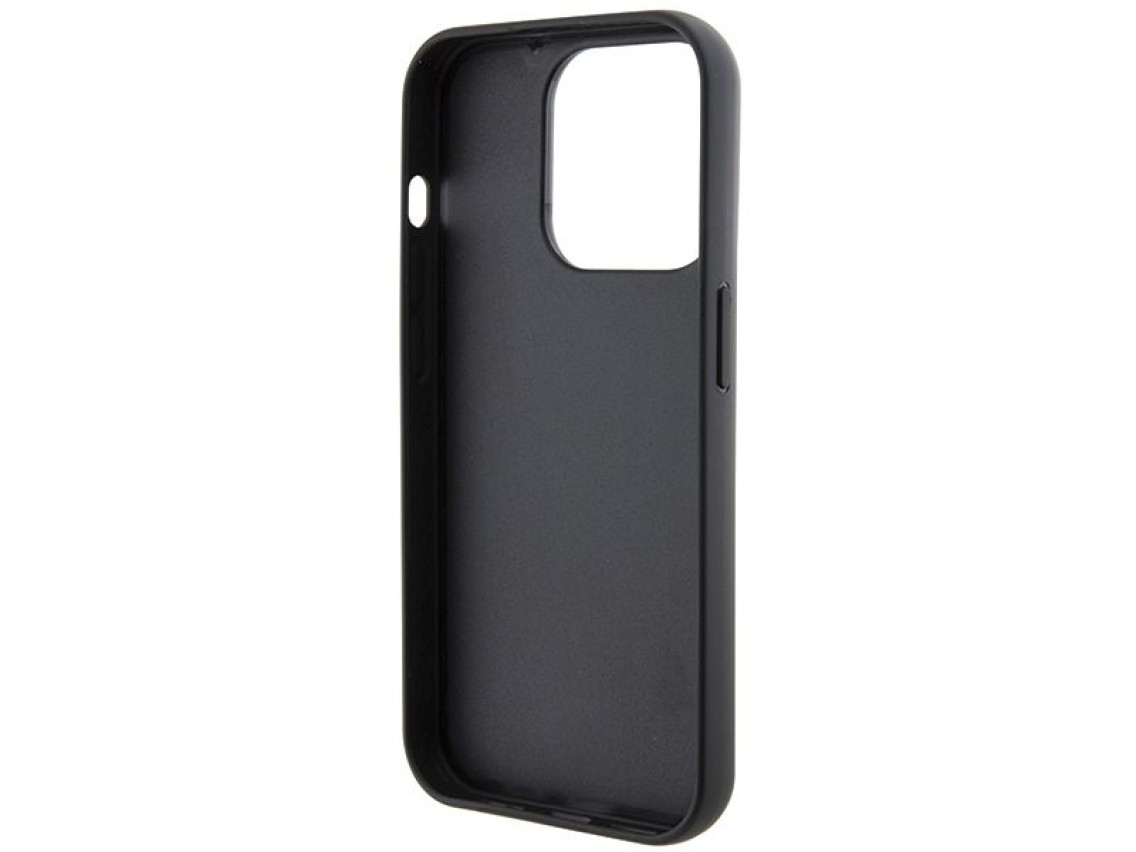 Karl Lagerfeld Gripstand Saffiano Choupette Pins case for iPhone 14 Pro Max - black