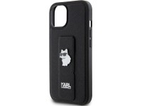 Karl Lagerfeld Gripstand Saffiano Choupette Pins Case for iPhone 15 Plus / 14 Plus - Black Karl Lagerfeld Gripstand Saffiano Choupette Pins Case for iPhone 15 Plus / 14 Plus - Black