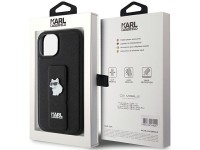 Karl Lagerfeld Gripstand Saffiano Choupette Pins Case for iPhone 15 Plus / 14 Plus - Black Karl Lagerfeld Gripstand Saffiano Choupette Pins Case for iPhone 15 Plus / 14 Plus - Black