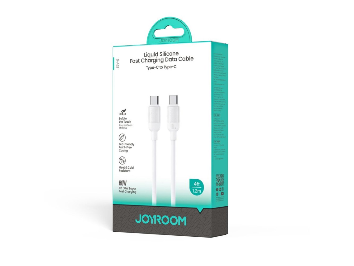 Joyroom S-A62 Lively Series 60W USB-C - Cabo USB-C de 1,2 m - Branco