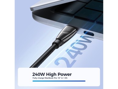 Cable USB-C / USB-C de 240 W Joyroom Pioneer Series SA31-CC5 de 1,2 m - Negro