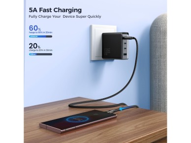 Cable USB-C / USB-C de 240 W Joyroom Pioneer Series SA31-CC5 de 1,2 m - Negro