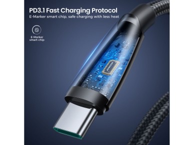 Cable USB-C / USB-C de 240 W Joyroom Pioneer Series SA31-CC5 de 1,2 m - Negro