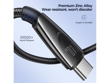 Cabo USB-C/USB-C 240W Joyroom Pioneer Series SA31-CC5 de 1,2 m - Preto Cabo USB-C/USB-C 240W Joyroom Pioneer Series SA31-CC5 de 1,2 m - Preto