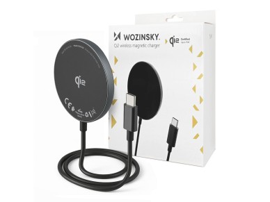 Cargador inal�mbrico inductivo Qi2 Wozinsky de 15 W - Negro