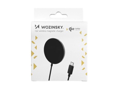 Cargador inal�mbrico inductivo Qi2 Wozinsky de 15 W - Negro
