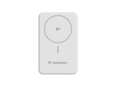 Powerbank Wozinsky WLWP-10KA0Y3WS 22.5W PD Qi2 10000 mAh, with stand, 1x USB-A, 1x USB-C - white Powerbank Wozinsky WLWP-10KA0Y3WS 22.5W PD Qi2 10000 mAh, with stand, 1x USB-A, 1x USB-C - white