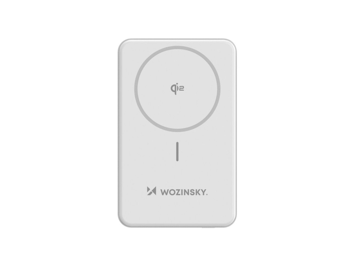 Powerbank Wozinsky WLWP-10KA0Y3WS 22.5W PD Qi2 10000 mAh, con soporte, 1x USB-A, 1x USB-C - blanco