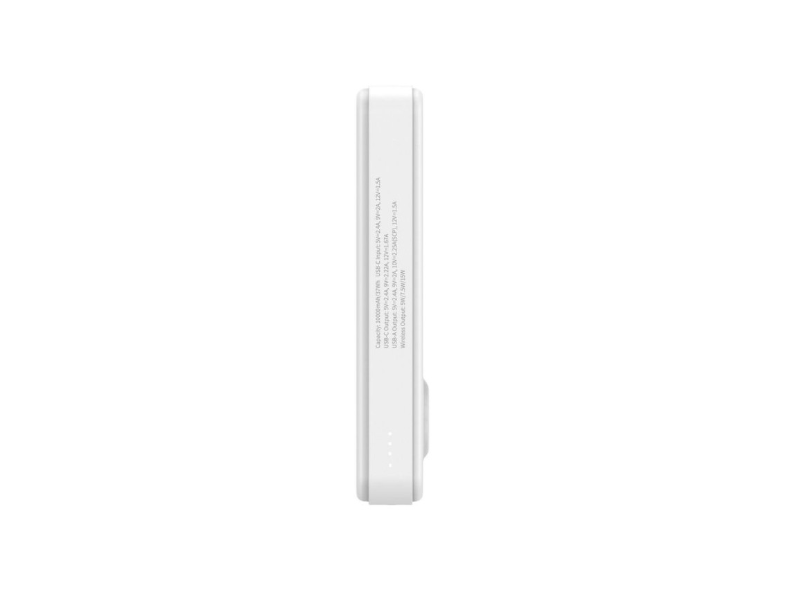 Powerbank Wozinsky WLWP-10KA0Y3WS 22.5W PD Qi2 10000 mAh, con soporte, 1x USB-A, 1x USB-C - blanco