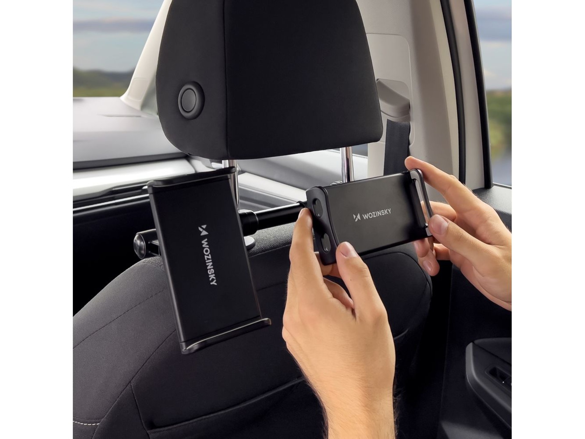 Wozinsky Double Headrest Car Phone Holder Black (WTHBK1)