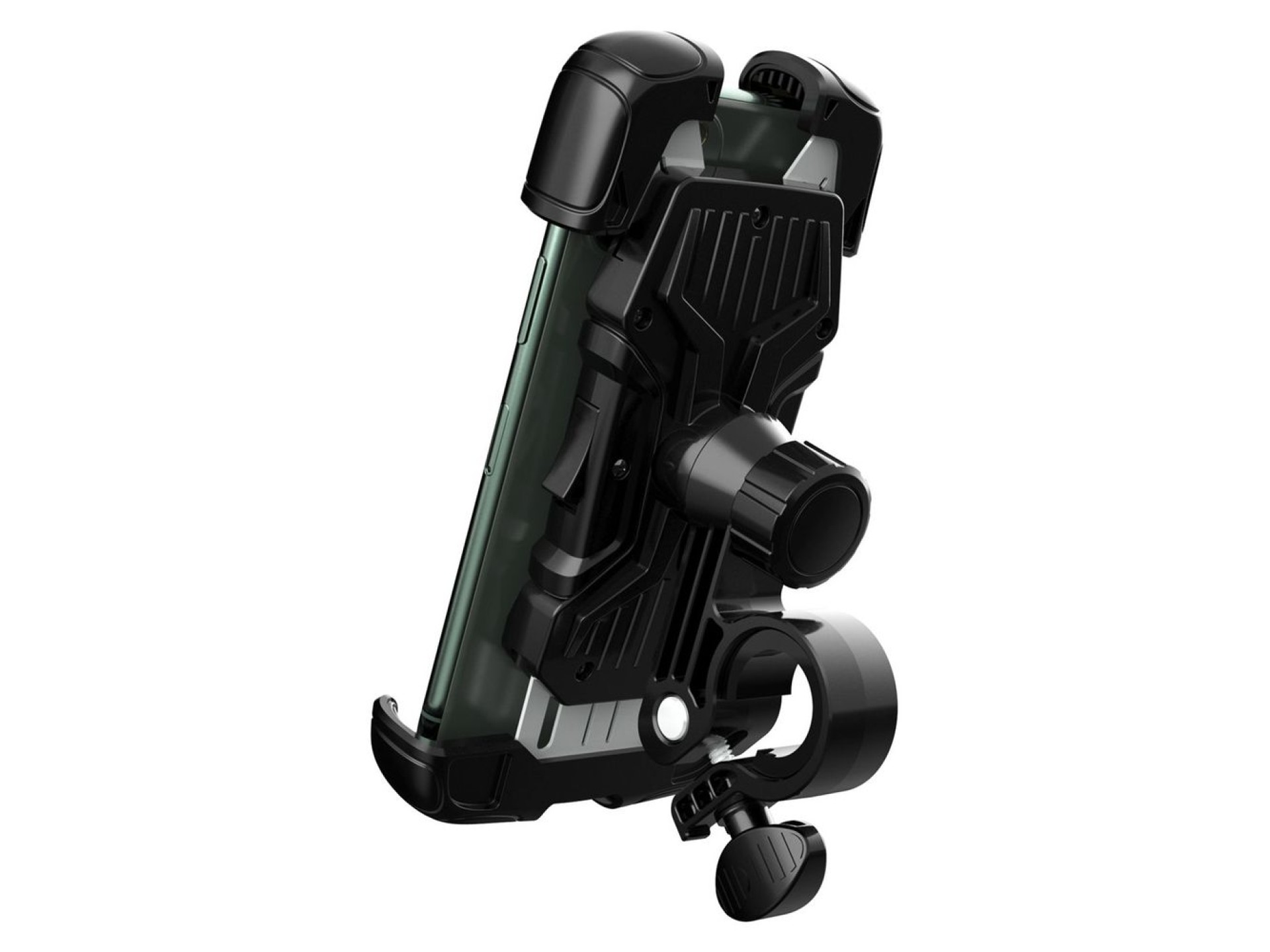 Wozinsky strong phone holder for bicycle, motorcycle, scooter handlebars, black (WBHBK6)