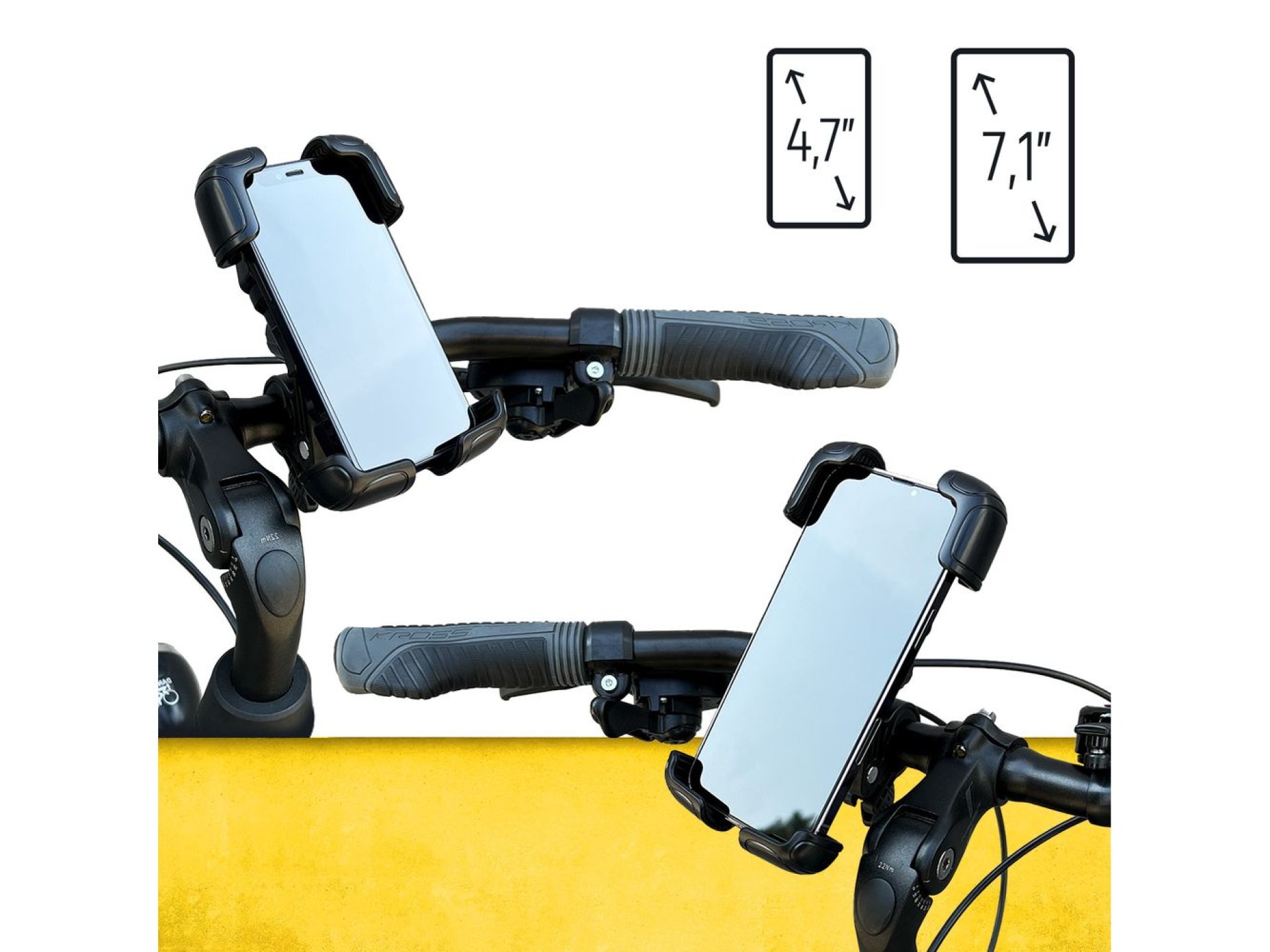 Wozinsky strong phone holder for bicycle, motorcycle, scooter handlebars, black (WBHBK6)