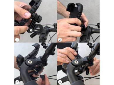 Wozinsky strong phone holder for bicycle, motorcycle, scooter handlebars, black (WBHBK6) Wozinsky strong phone holder for bicycle, motorcycle, scooter handlebars, black (WBHBK6)