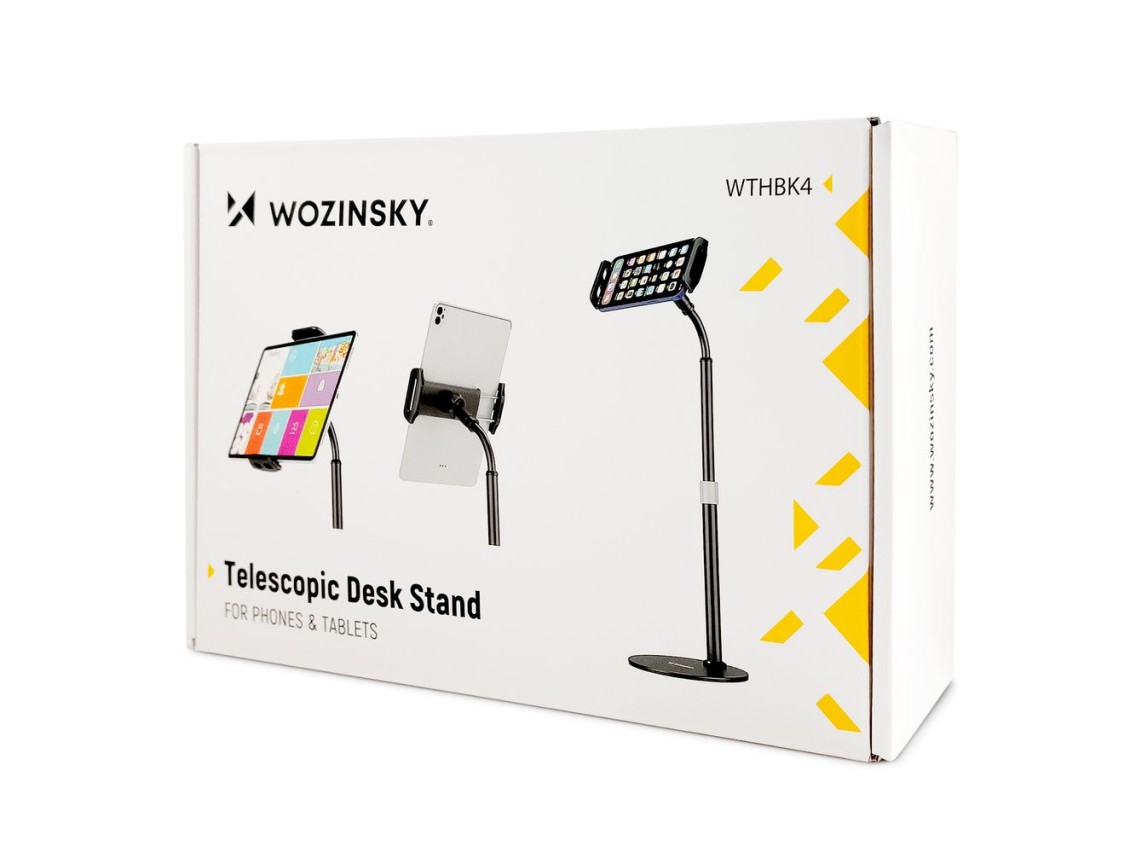 Suporte de mesa Wozinsky para tablet e celular, preto (WTHBK4)