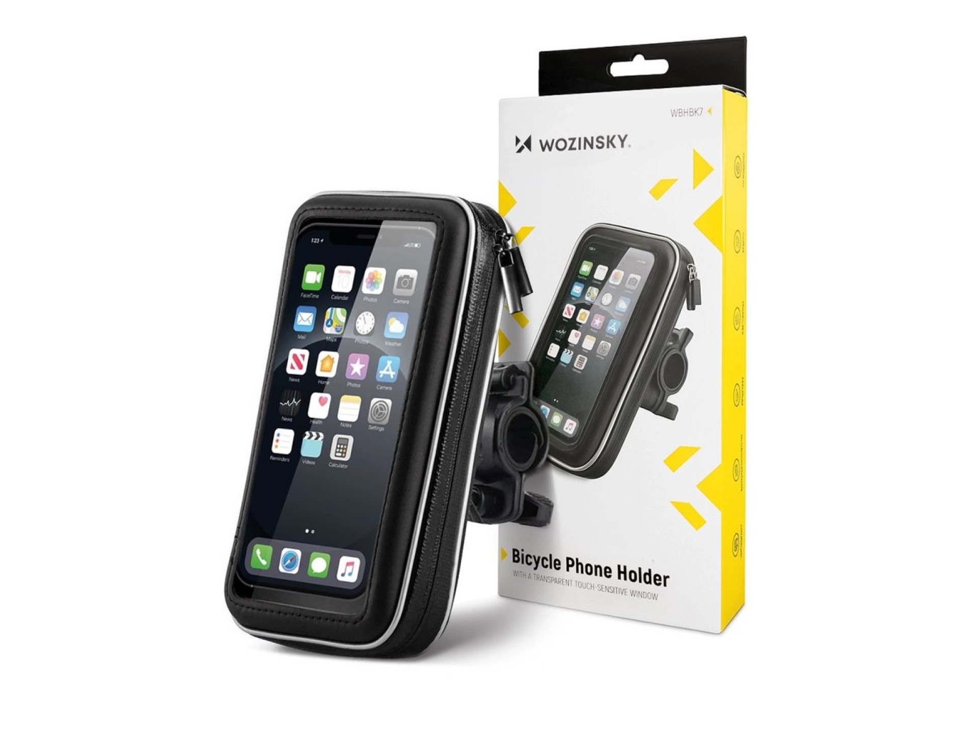 Wozinsky phone holder for bike, motorcycle, scooter black (WBHBK7)
