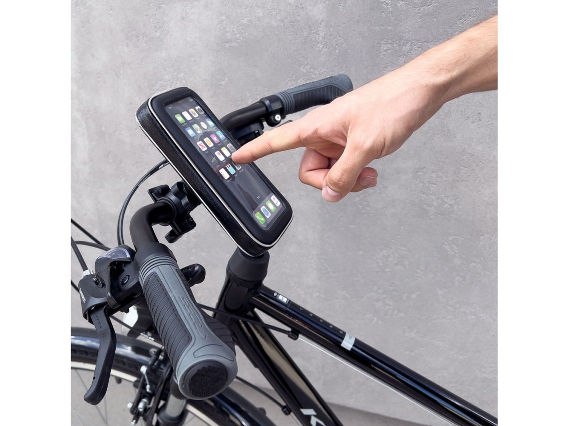 Suporte para celular Wozinsky para bicicleta, motocicleta, scooter, preto (WBHBK7)
