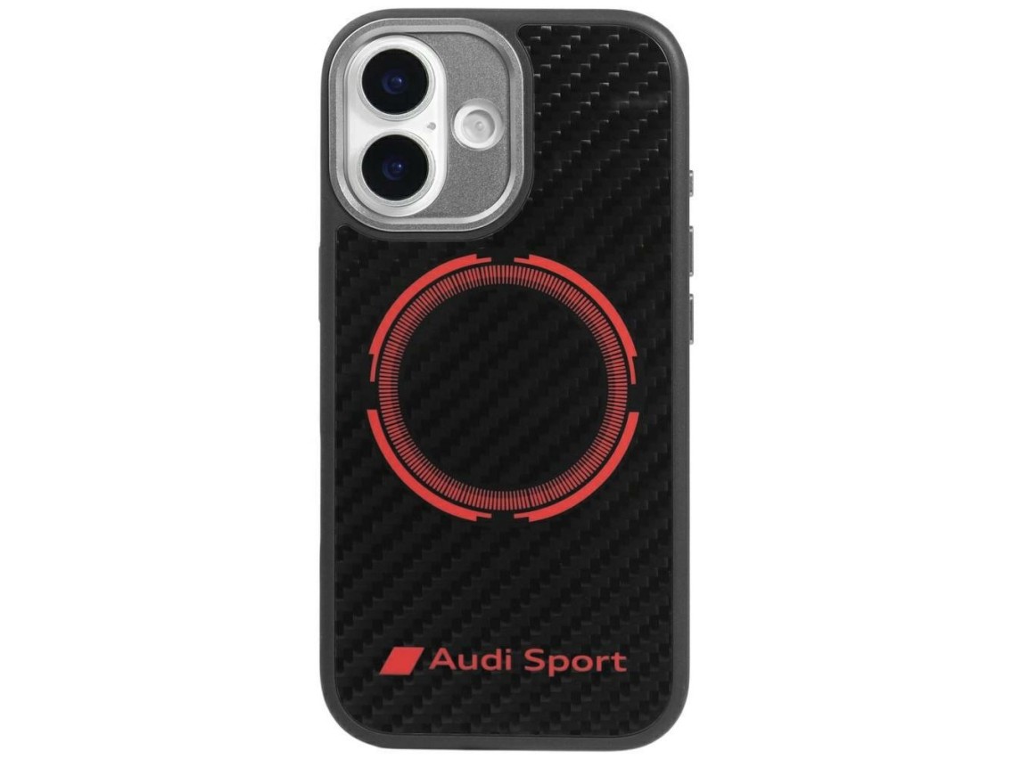 Capa MagSafe Audi RSQ Carbon Fiber Sport Red Circle para iPhone 17 - Preta