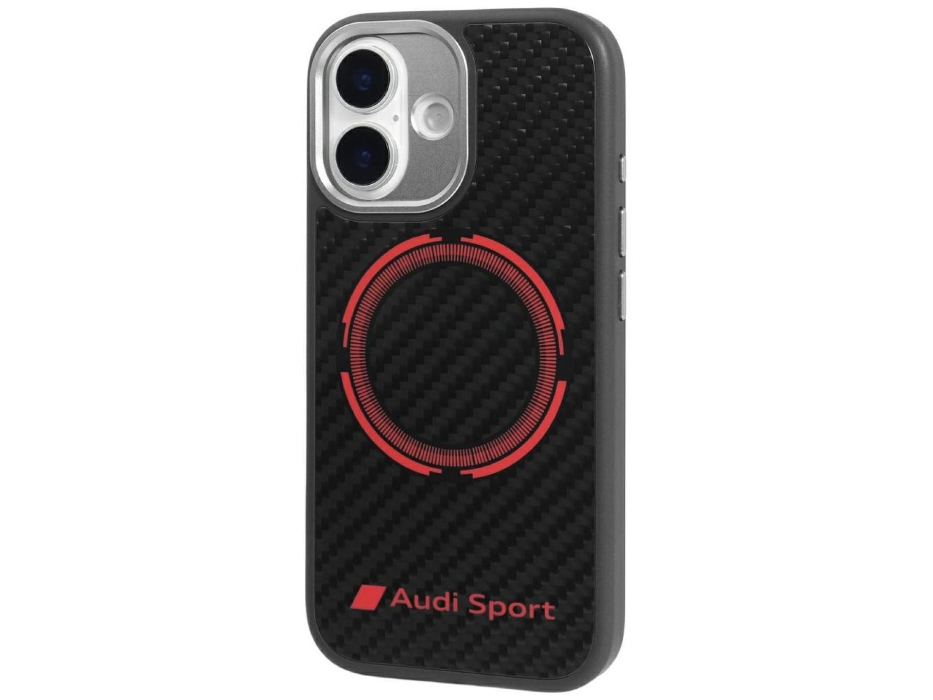 Capa MagSafe Audi RSQ Carbon Fiber Sport Red Circle para iPhone 17 - Preta