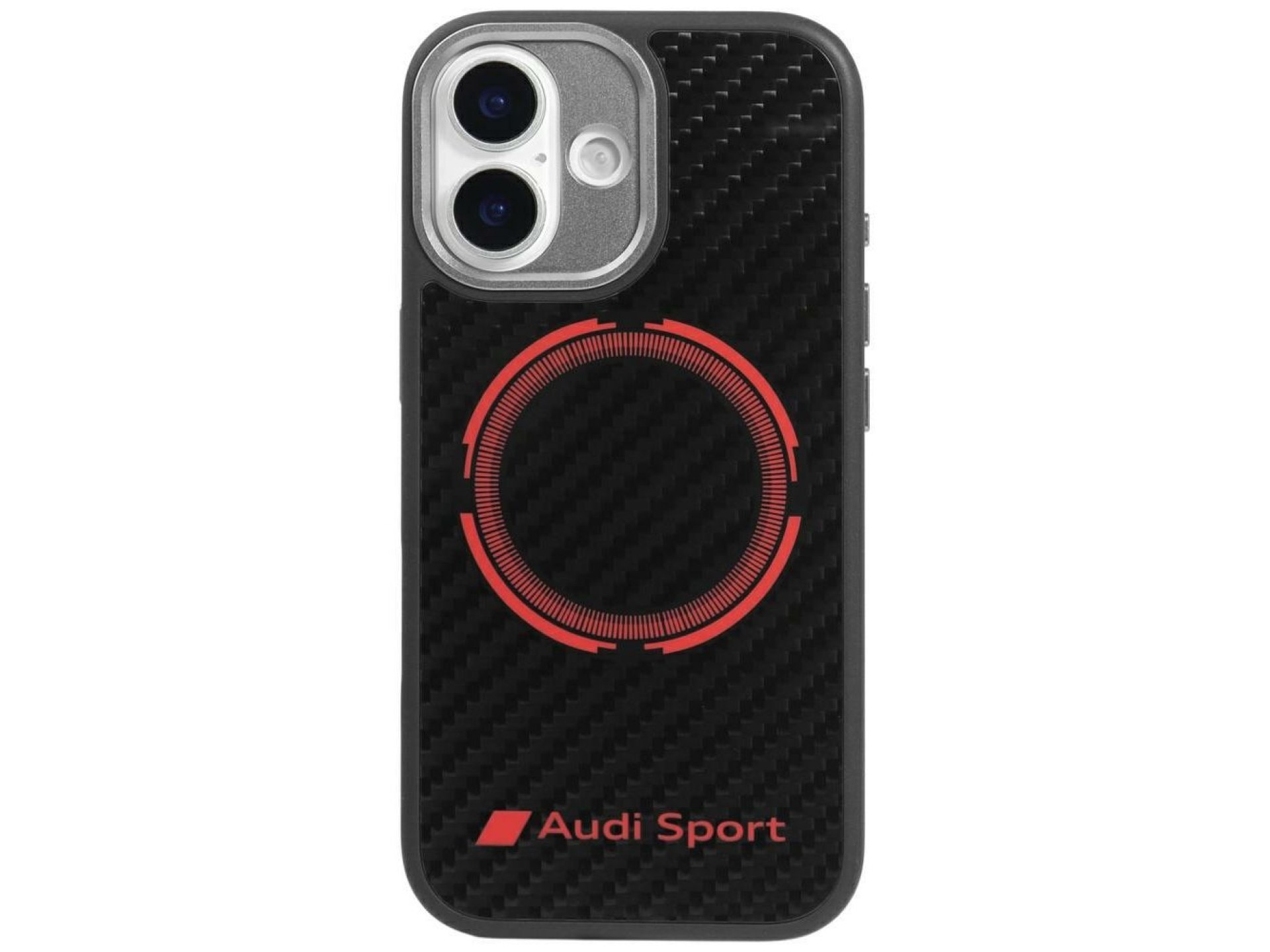 Capa MagSafe Audi RSQ Carbon Fiber Sport Red Circle para iPhone 17 - Preta
