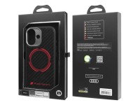 Capa MagSafe Audi RSQ Carbon Fiber Sport Red Circle para iPhone 17 - Preta Capa MagSafe Audi RSQ Carbon Fiber Sport Red Circle para iPhone 17 - Preta