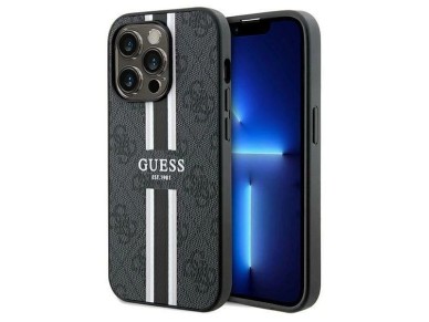Guess 4G Printed Stripes MagSafe case for iPhone 15 Pro Max - black