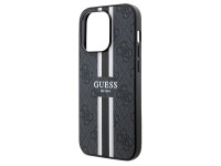 Funda Guess 4G con estampado de rayas y MagSafe para iPhone 15 Pro Max - negra Funda Guess 4G con estampado de rayas y MagSafe para iPhone 15 Pro Max - negra