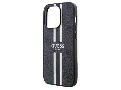 Funda Guess 4G con estampado de rayas y MagSafe para iPhone 15 Pro Max - negra Funda Guess 4G con estampado de rayas y MagSafe para iPhone 15 Pro Max - negra