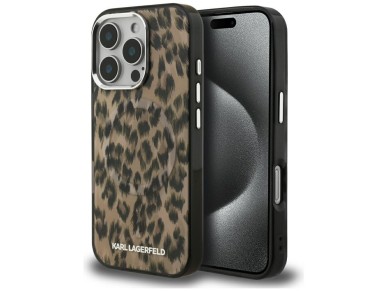 Funda Karl Lagerfeld IML con estampado de leopardo y MagSafe para iPhone 16 Pro Max - Marrón Funda Karl Lagerfeld IML con estampado de leopardo y MagSafe para iPhone 16 Pro Max - Marrón