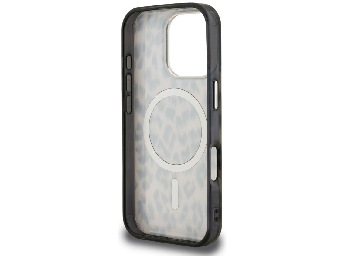 Capa MagSafe Karl Lagerfeld IML com estampa de leopardo para iPhone 16 Pro Max - Marrom