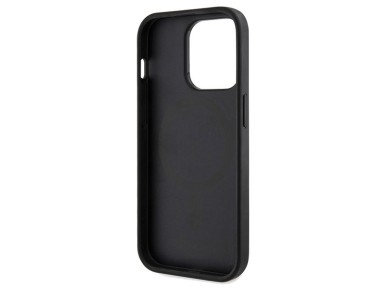 Funda Guess 4G con estampado de rayas y MagSafe para iPhone 15 Pro Max - negra Funda Guess 4G con estampado de rayas y MagSafe para iPhone 15 Pro Max - negra