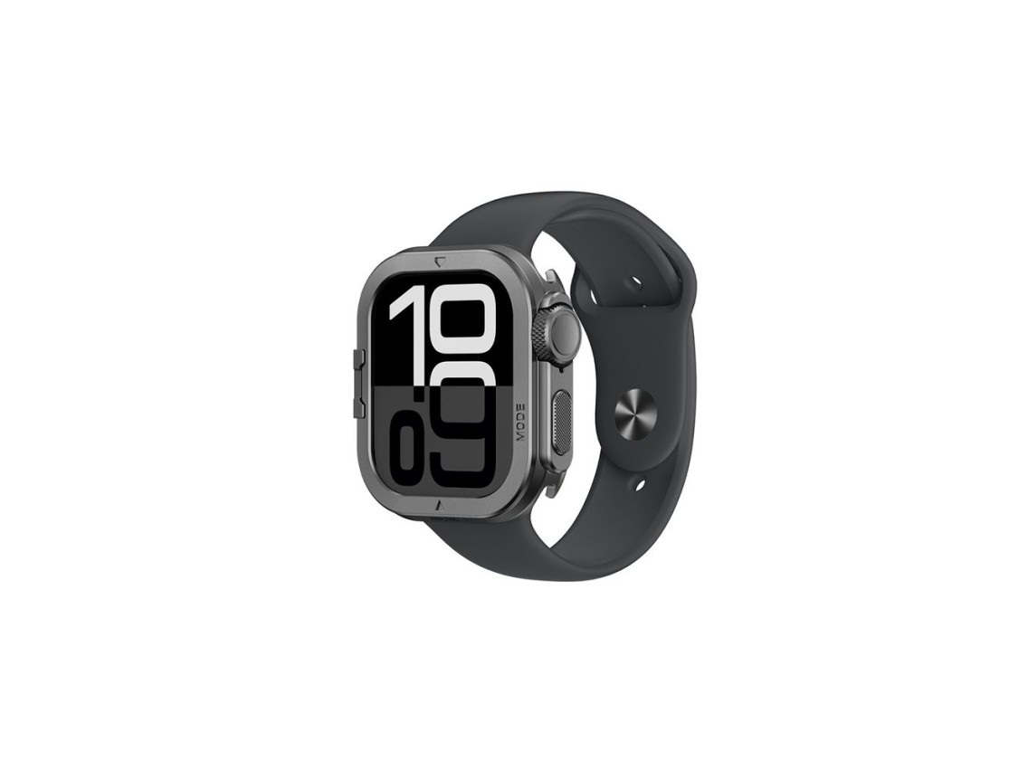 AmazingThing Titan Pro Capa Metálica para Apple Watch 11 46mm em Alumínio - Preta