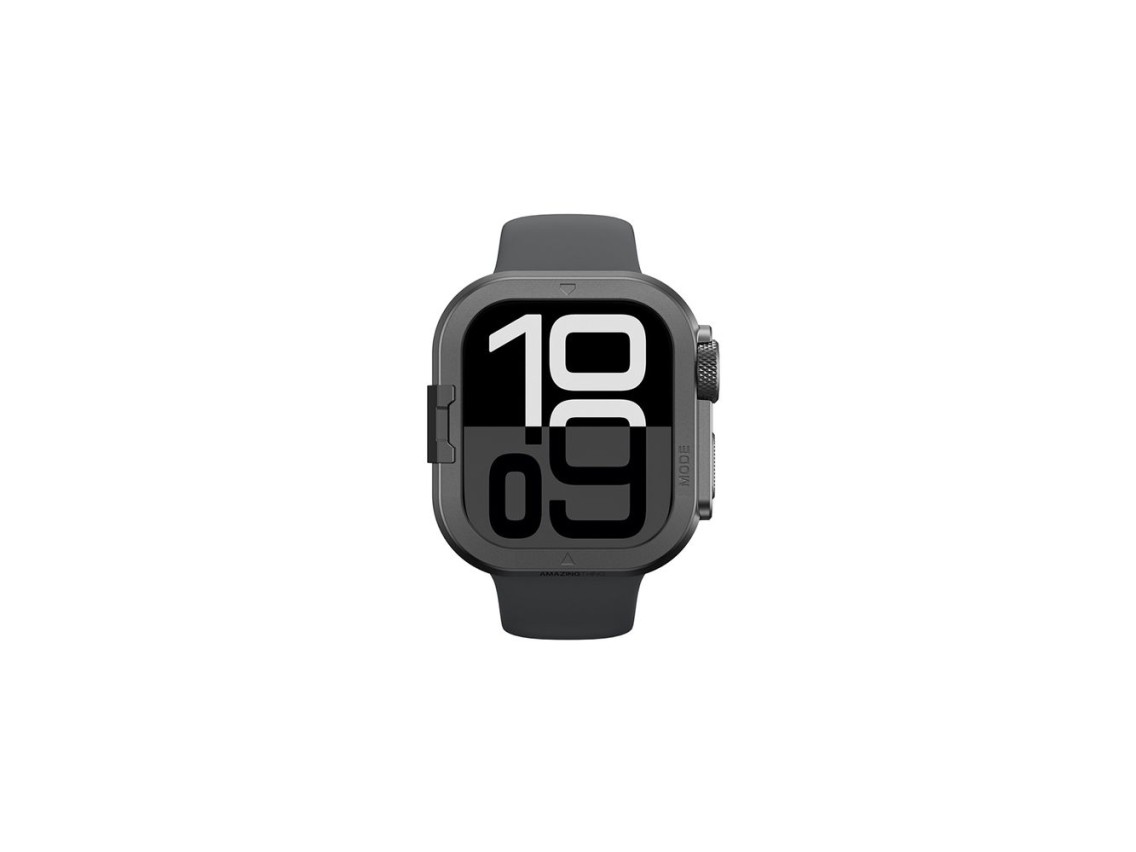 AmazingThing Titan Pro Capa Metálica para Apple Watch 11 46mm em Alumínio - Preta