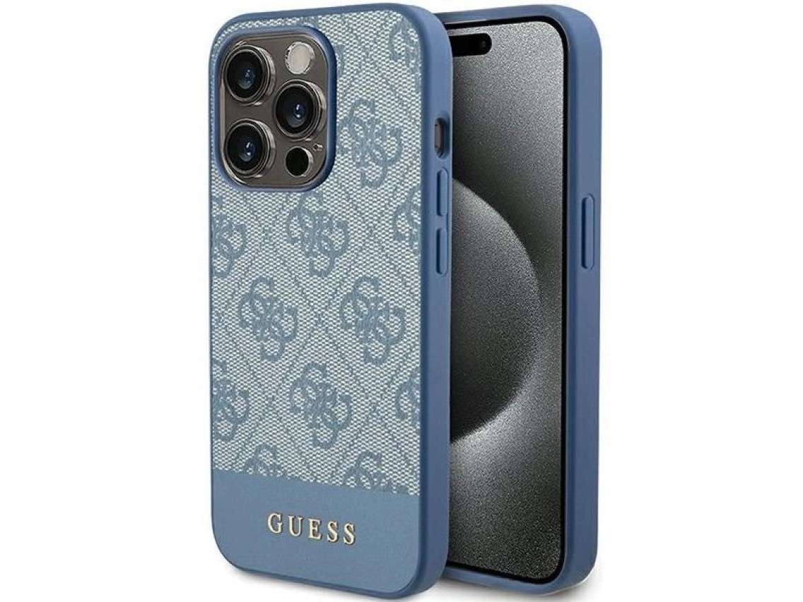 Guess 4G Stripe Collection case for iPhone 15 Pro - blue