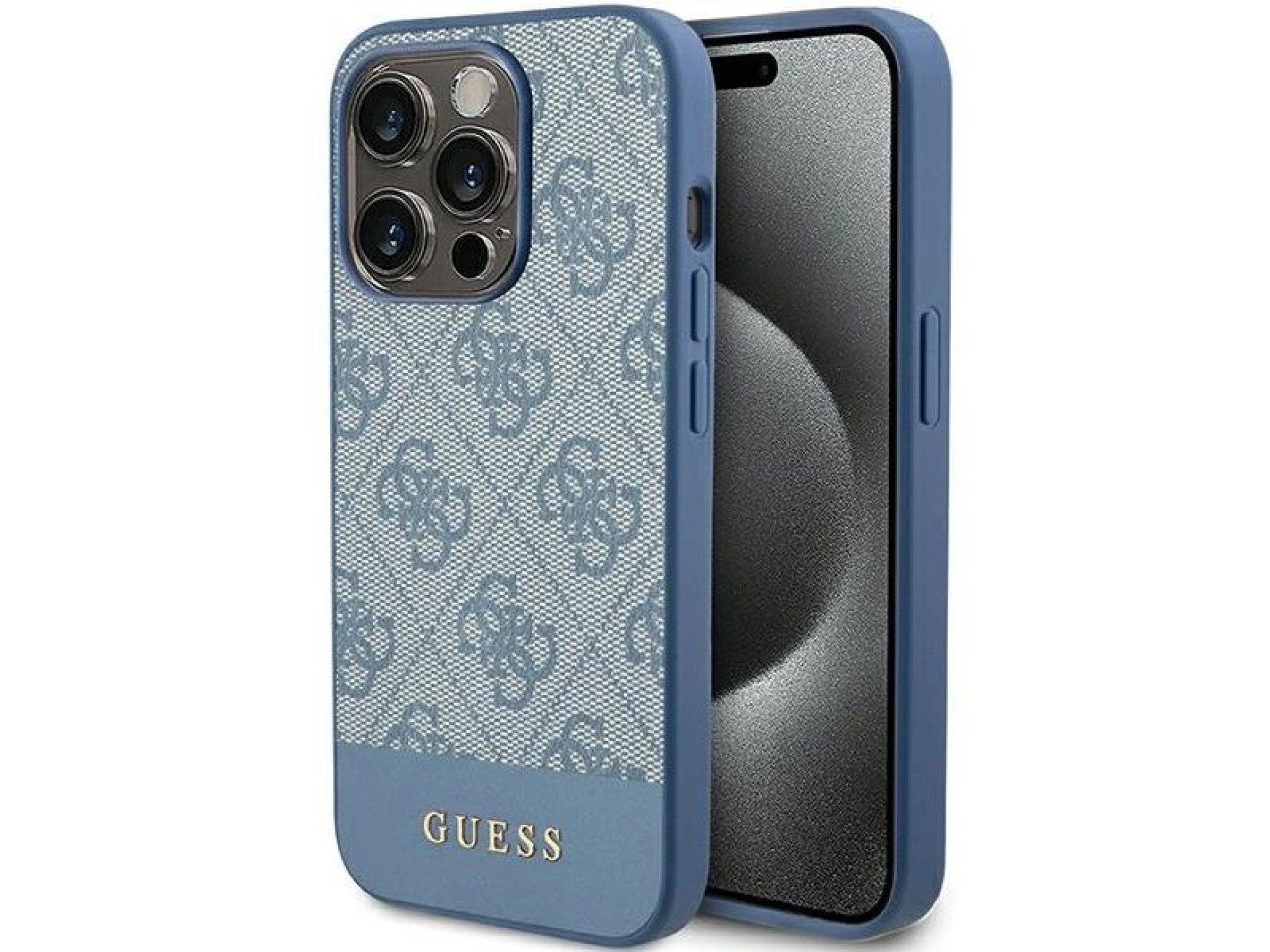 Guess 4G Stripe Collection case for iPhone 15 Pro - blue