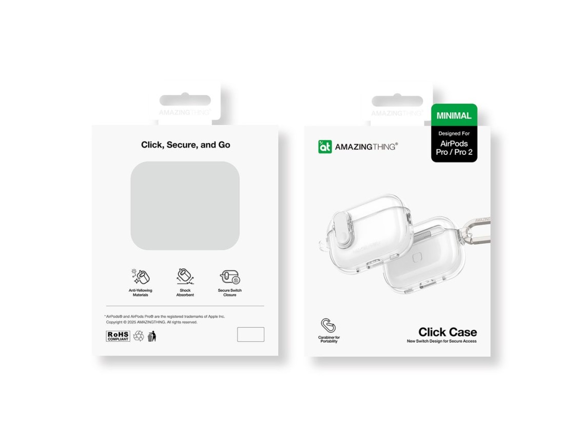 AmazingThing Minimal Case for AirPods Pro 2 Silicone Case - Transparent