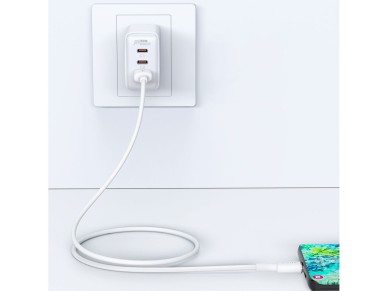 Acefast USB cable - USB Type C 1.2m, 3A white (C2-04 white) Acefast USB cable - USB Type C 1.2m, 3A white (C2-04 white)