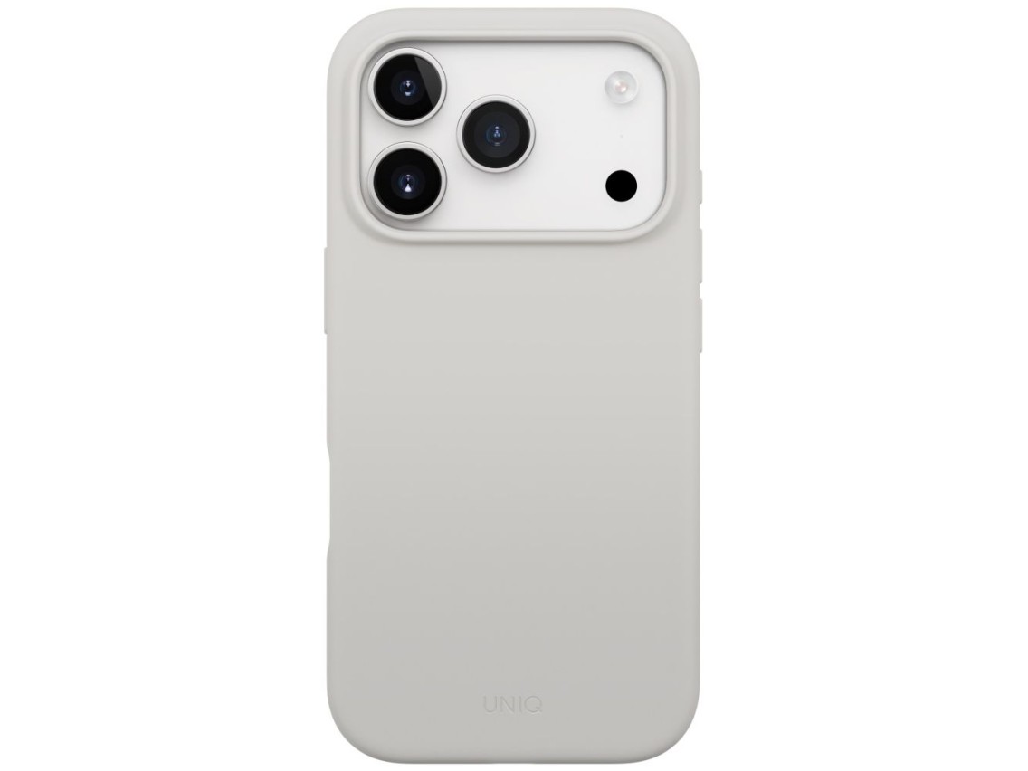 Funda con carga Magclick de Uniq Lino para iPhone 17 Pro - Gris