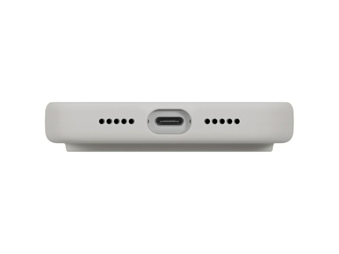 Funda con carga Magclick de Uniq Lino para iPhone 17 Pro - Gris
